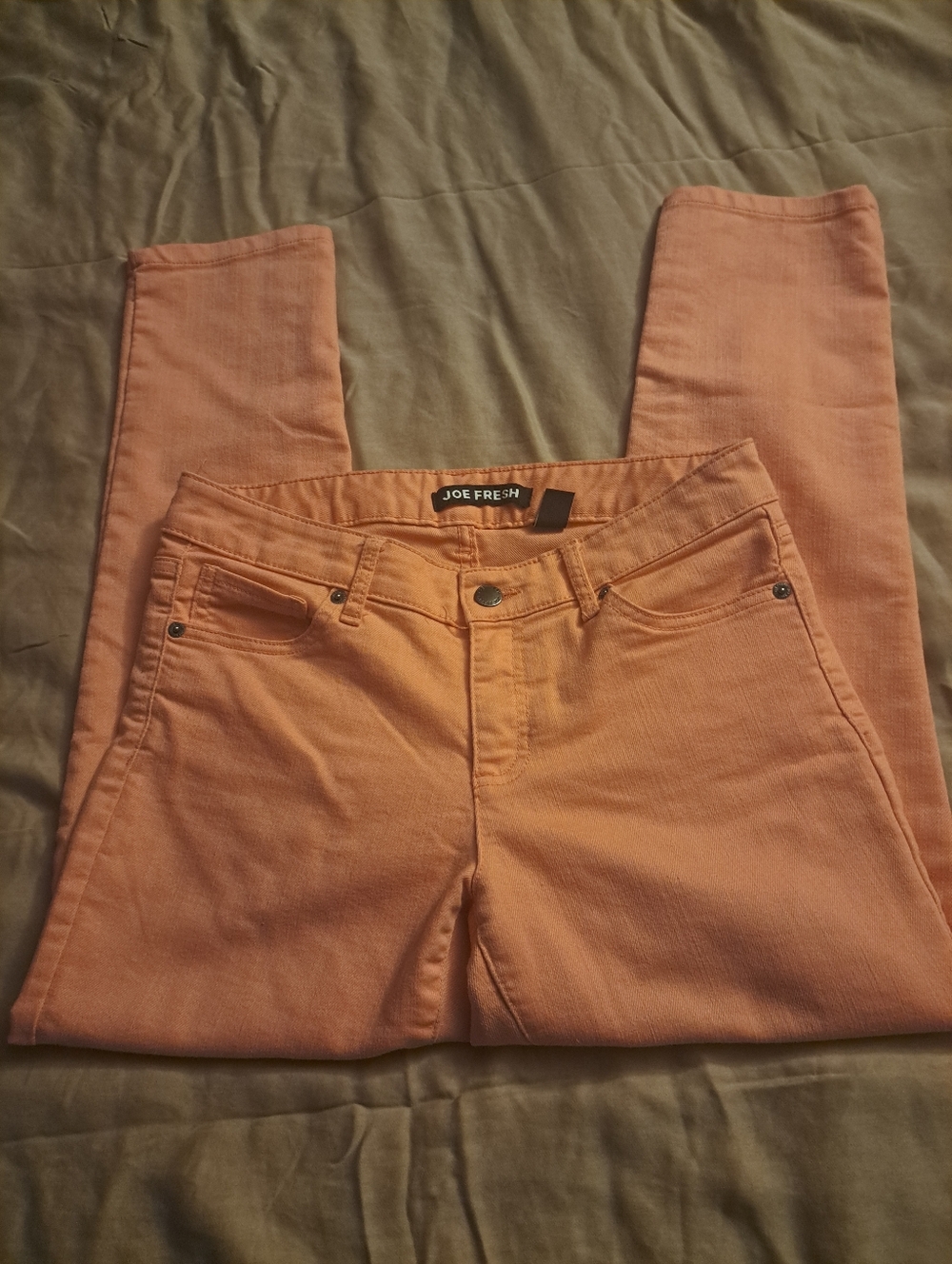 Joe Fresh Women's Coral-Peach Skinny Jeans. Size 26